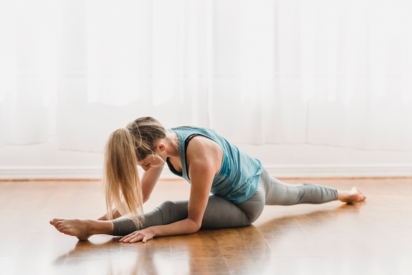 Woman in a front split